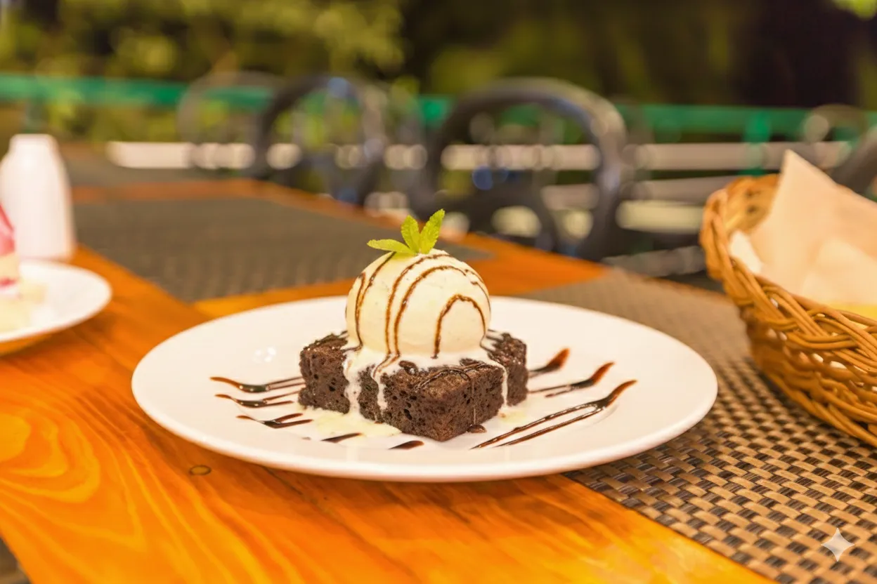 Brownie with ice cream
