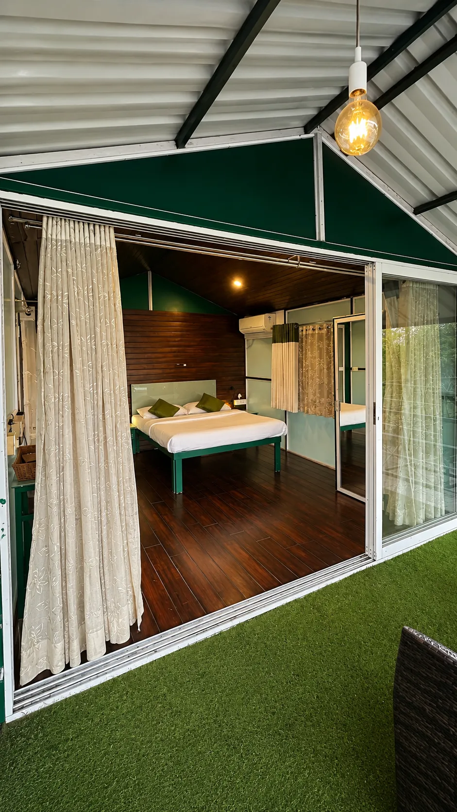 Luxury cottage room with private sit-out at The Herb Farm Resort, Igatpuri